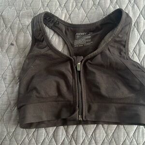 Jockey zip front comfort t back sport bra